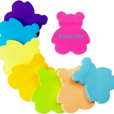 50 Sheets 2.75" Adhesive Bear Shape Sticky Notes Notepaper