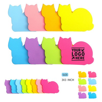75 Sheets 3 x 3" Pad with Cat Design Self-Sticky Note Pads