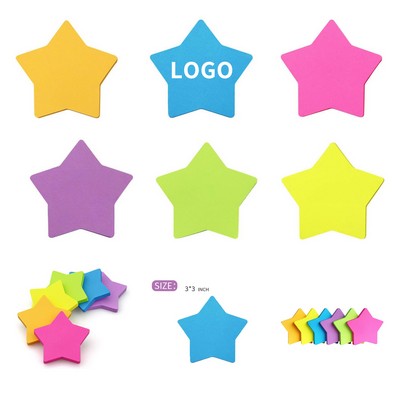3 x 3" 75 Sheets Star Shape Sticky Notes